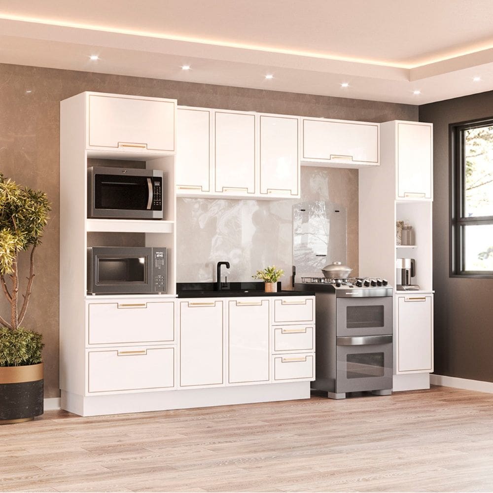 Cozinha Compacta 250086 5 Peças Amara Branco Politorno Móveis