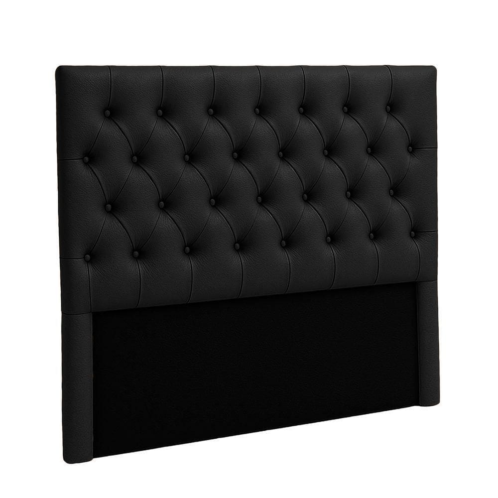 Cabeceira Estofada King Luna Nature Material Sintético Preto 193x136