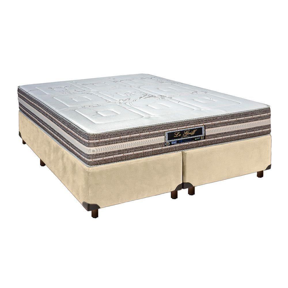 Conjunto Cama Box Blindado Casal + Colchão Molas Ensacadas Legriff Sankonfort