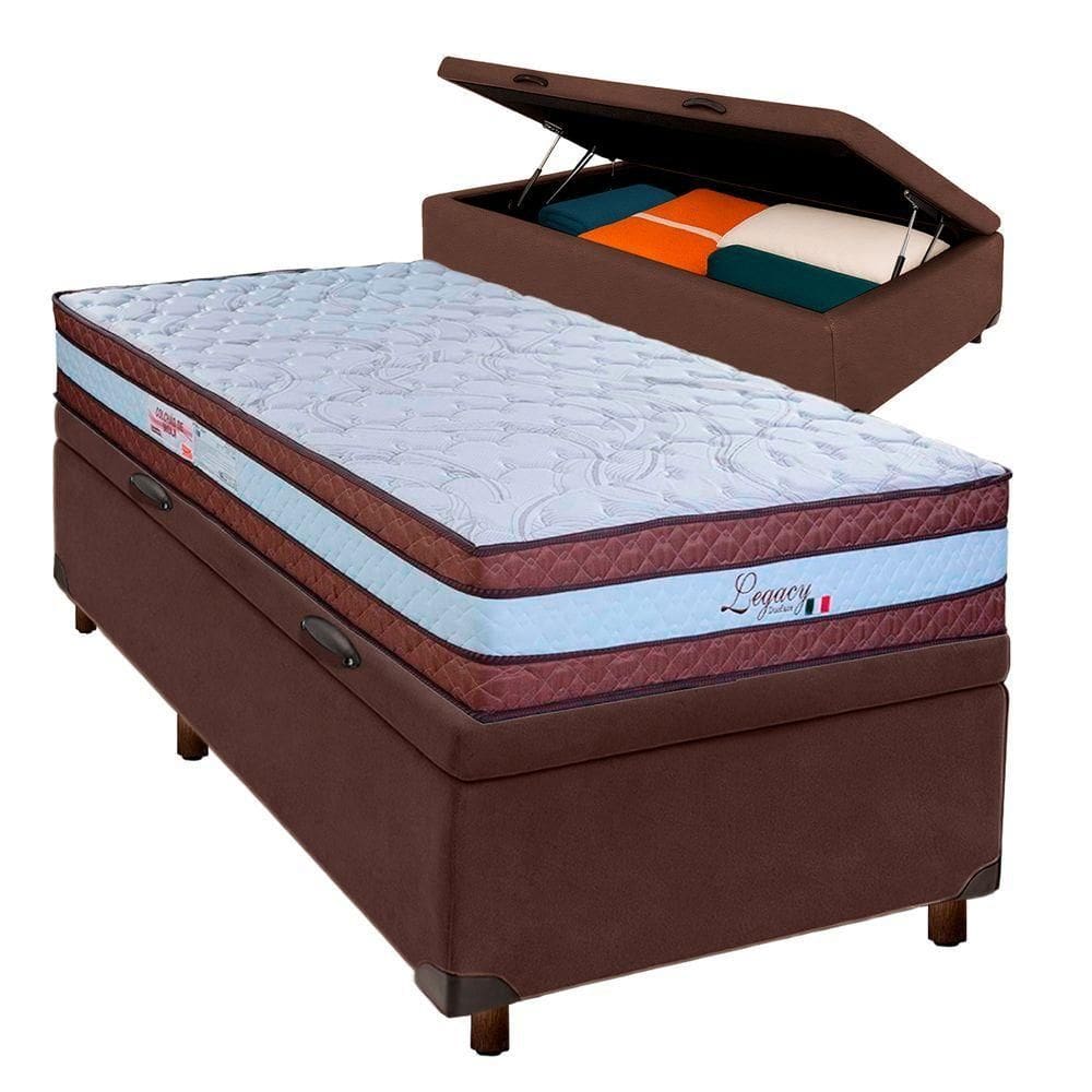 Colchão Solteiro Molas Ensacadas + Bau Blindado - Legaccy Paropas