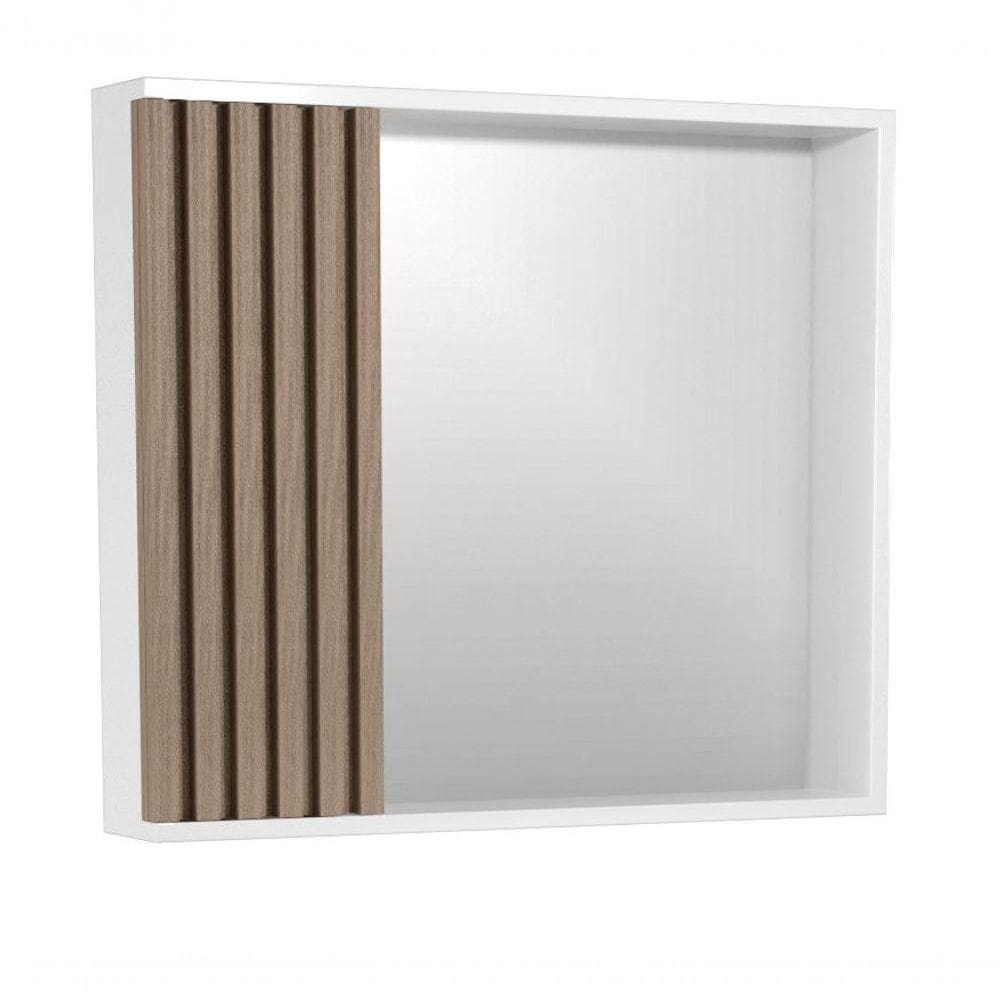 Espelheira Ripado 60 Cm Branco/jequitiba