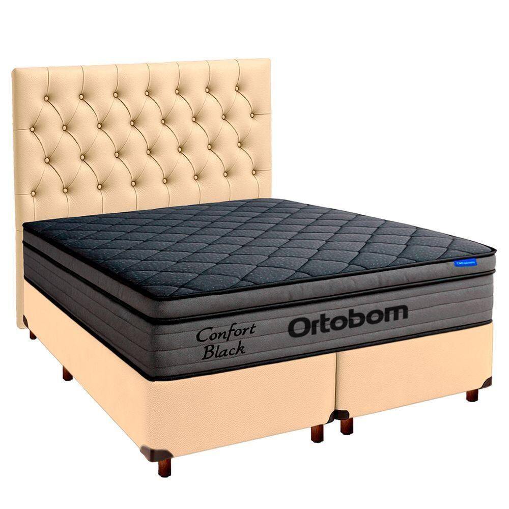 Box Begetiza + Cabeceira +colchão King Confort Black Ortobom