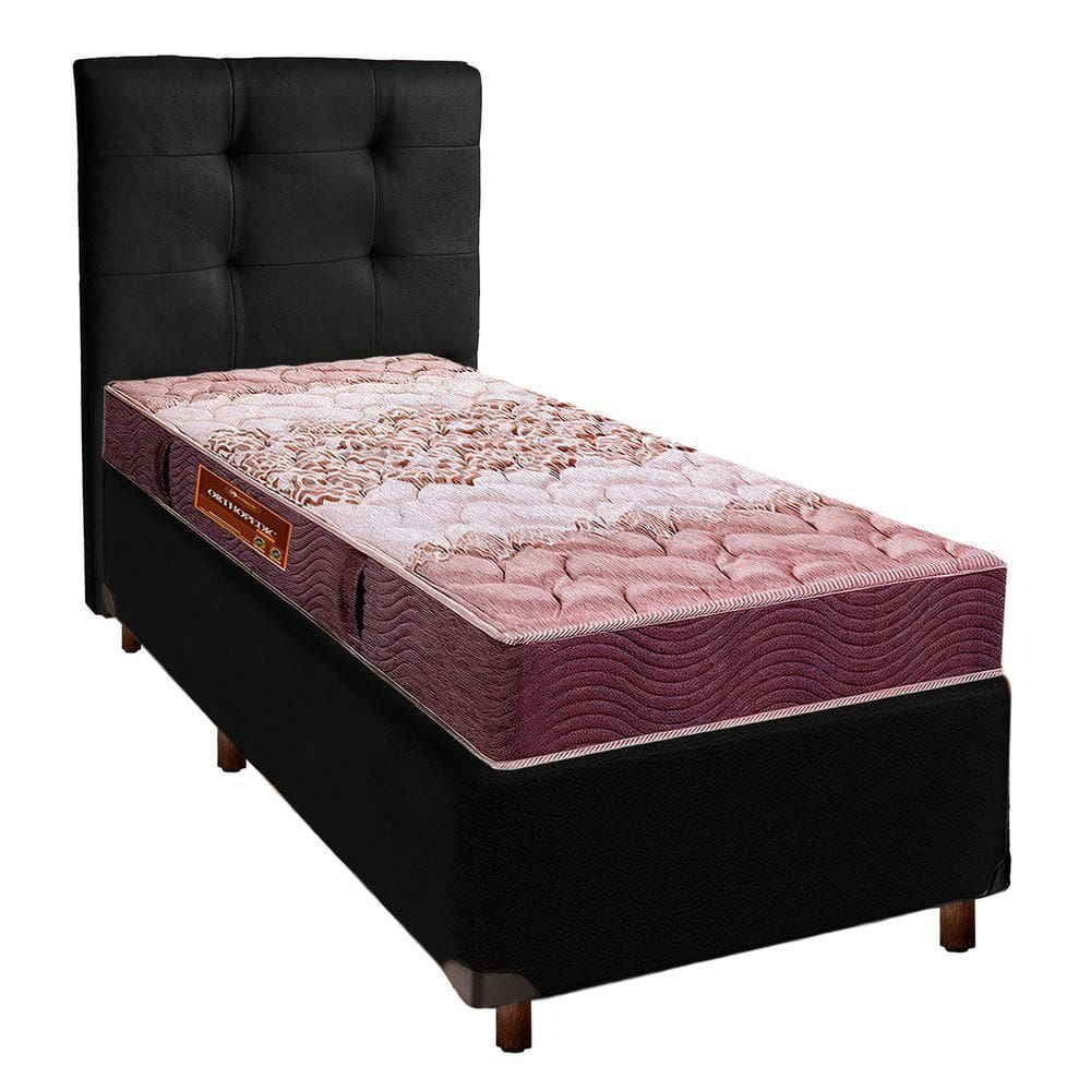 Kit Cabeceira + Cama Box + Colchão Solteiro D26 Ortophedic Sankonfort