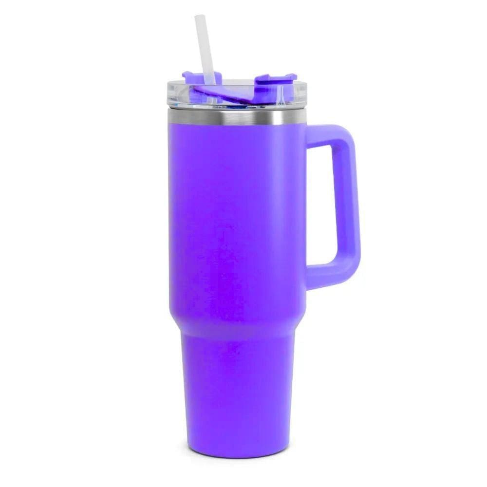 Copo Térmico 1200ml Bebida Quente Frio Com Canudo Cor Lilás