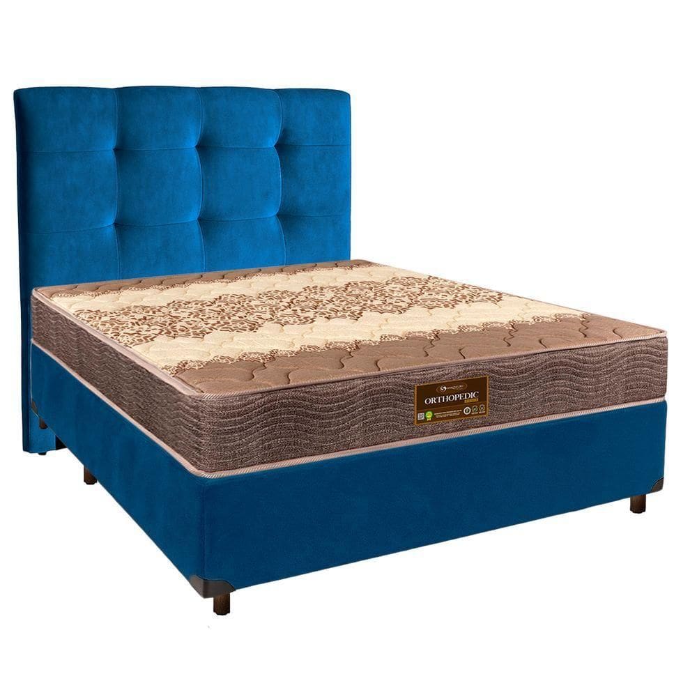 Kit Cama Box + Cabeceira + Colchão Casal D26 - Ortophedic - Sankonfort