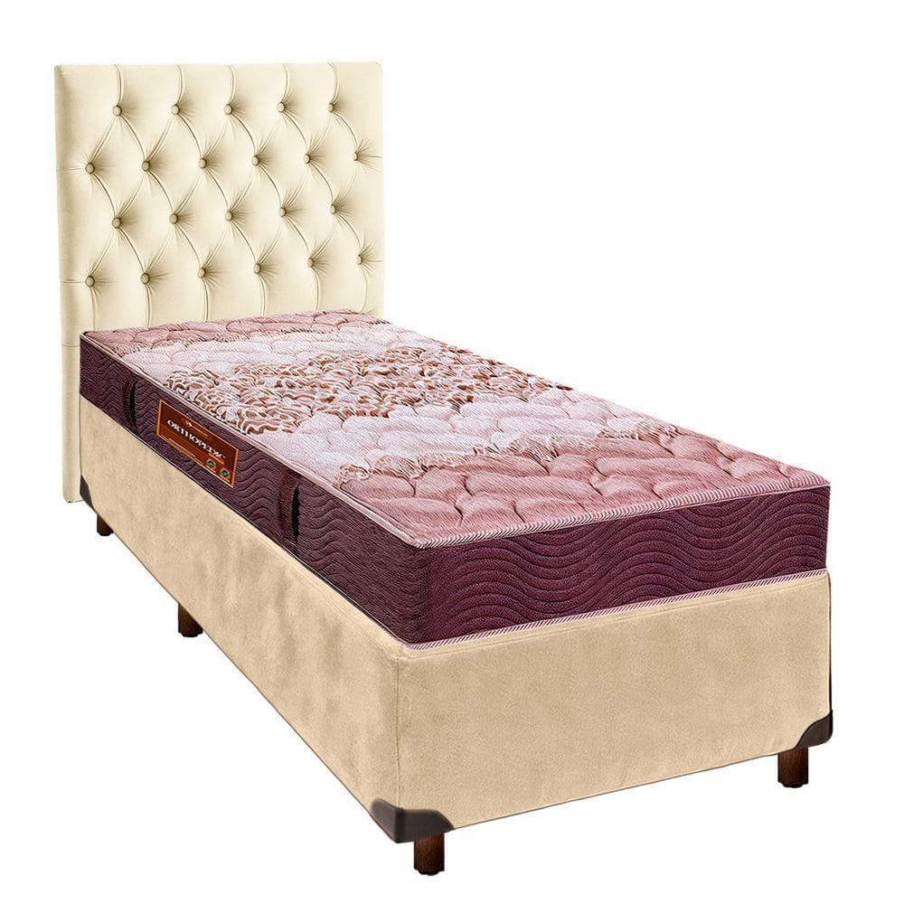 Kit Cama Box + Cabeceira + Colchão Solteiro D26 - Ortophedic - Sankonfort