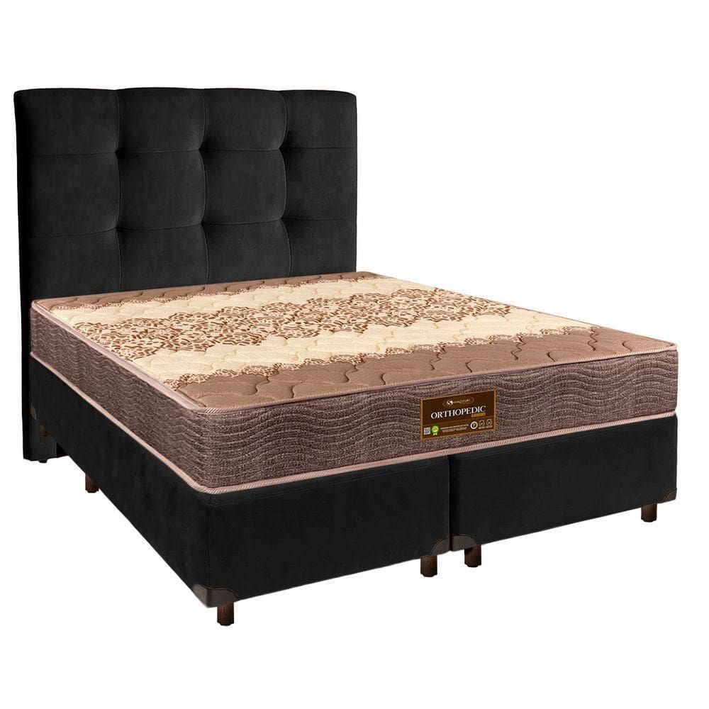 Kit Cama Box + Cabeceira + Colchão Queen D26 - Ortophedic - Sankonfort