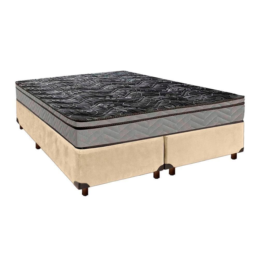 Cama Box Blindado Casal + Colchão D28 Conforto Paropas
