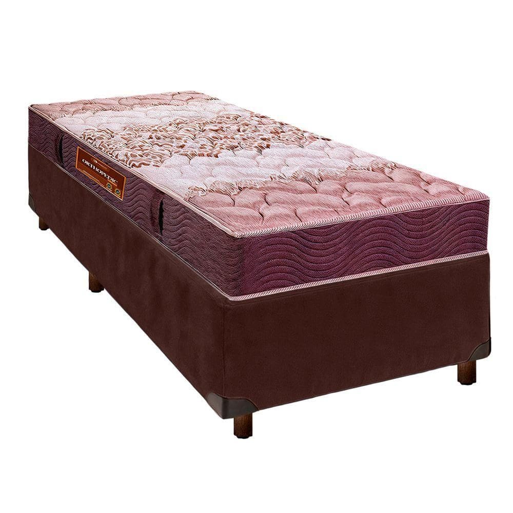 Colchão Solteiro D26 + Box Marrom - Ortophedic Sankonfort