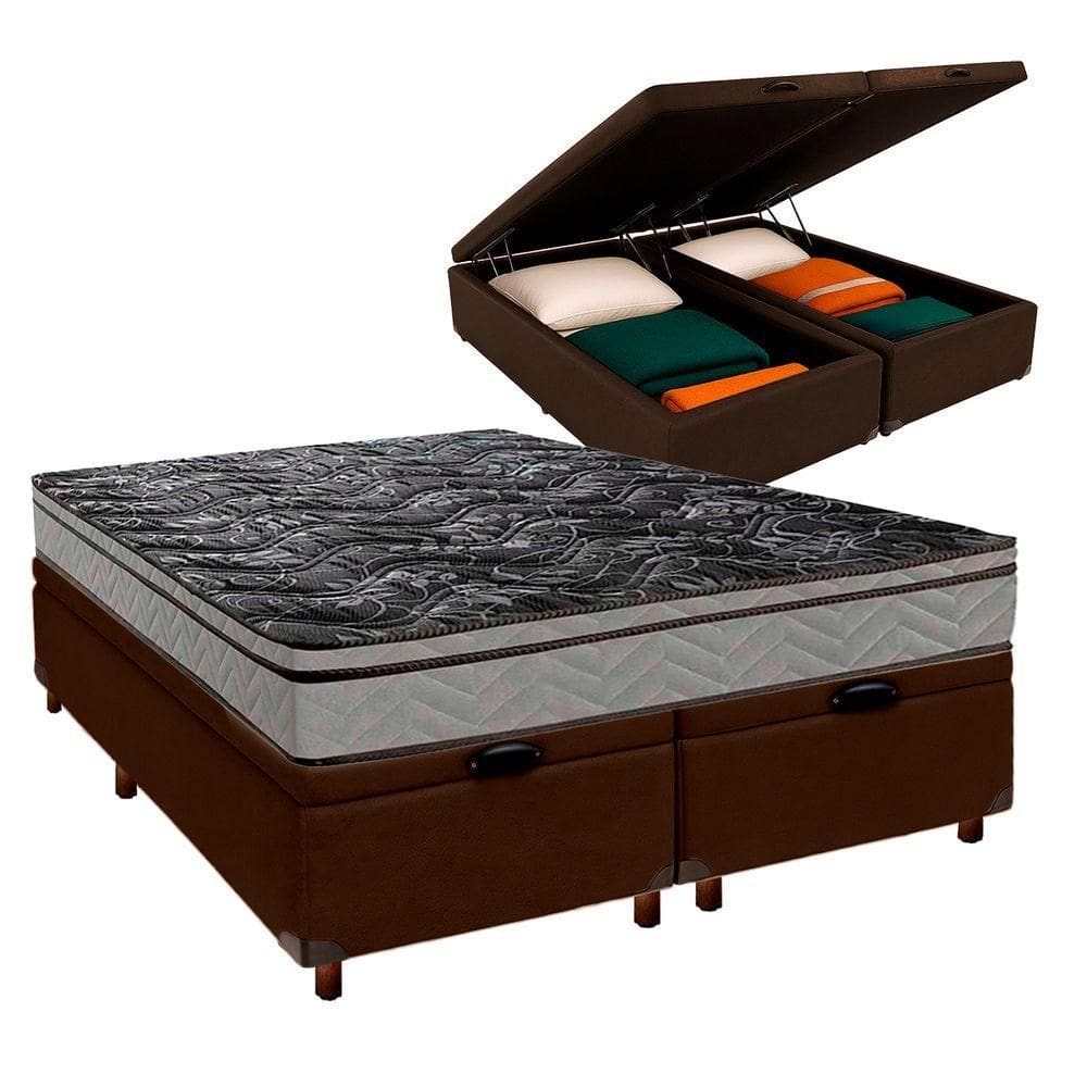 Cama Box Bau + Colchão Casal D28 Conforto Paropas
