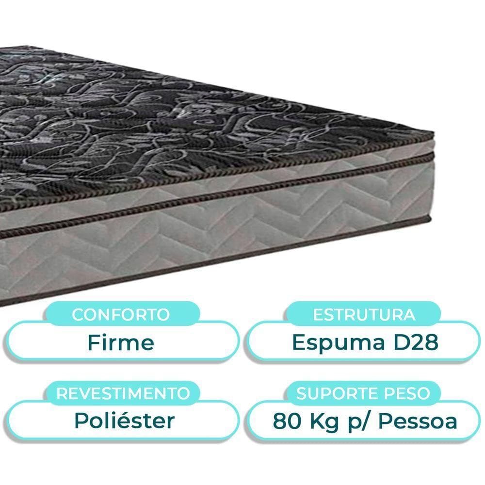 Conjunto Cama Box Bau Blindado Casal + Colchão D28 Conforto Paropas