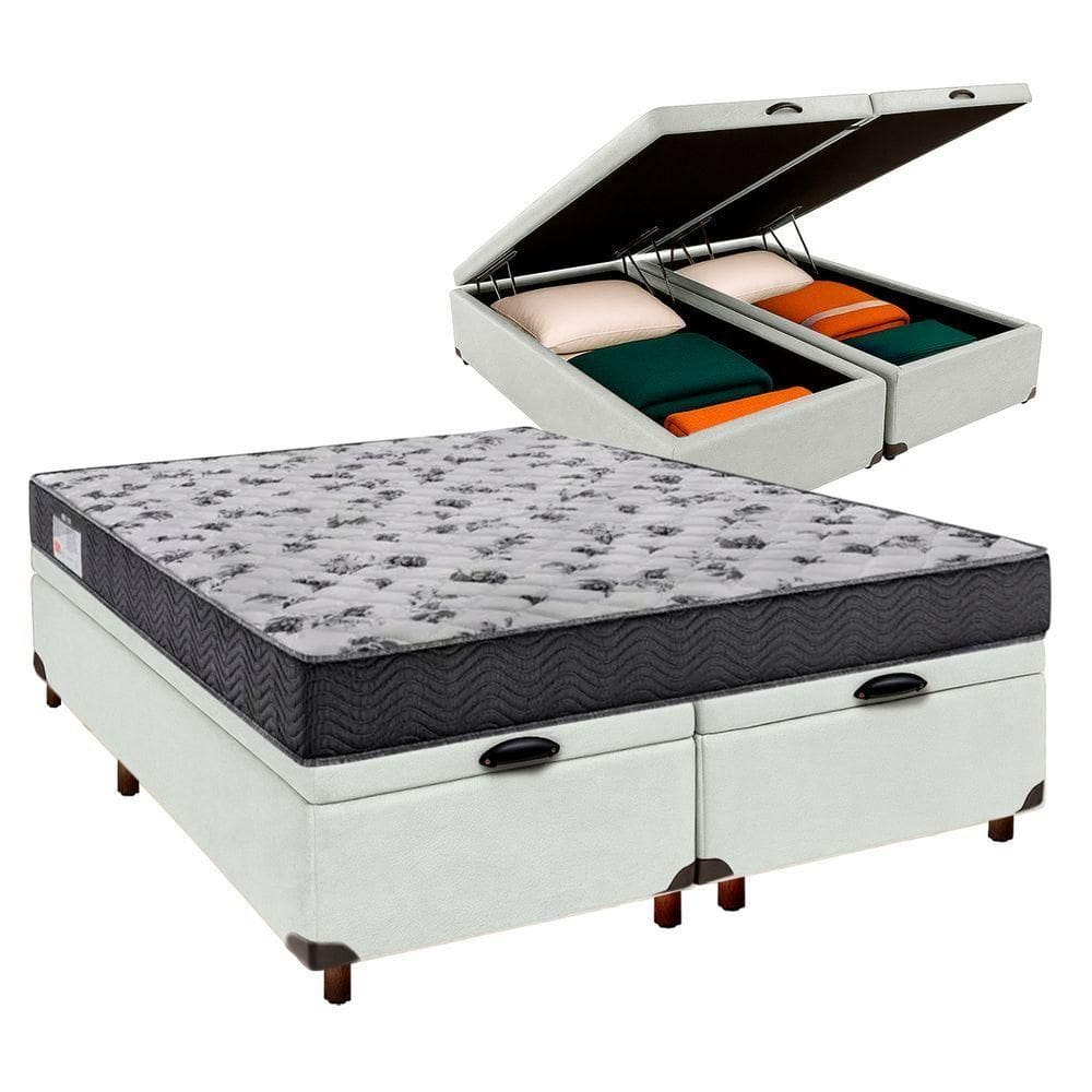 Cama Box Bau + Colchão Casal D33 Iso100 Ortobom