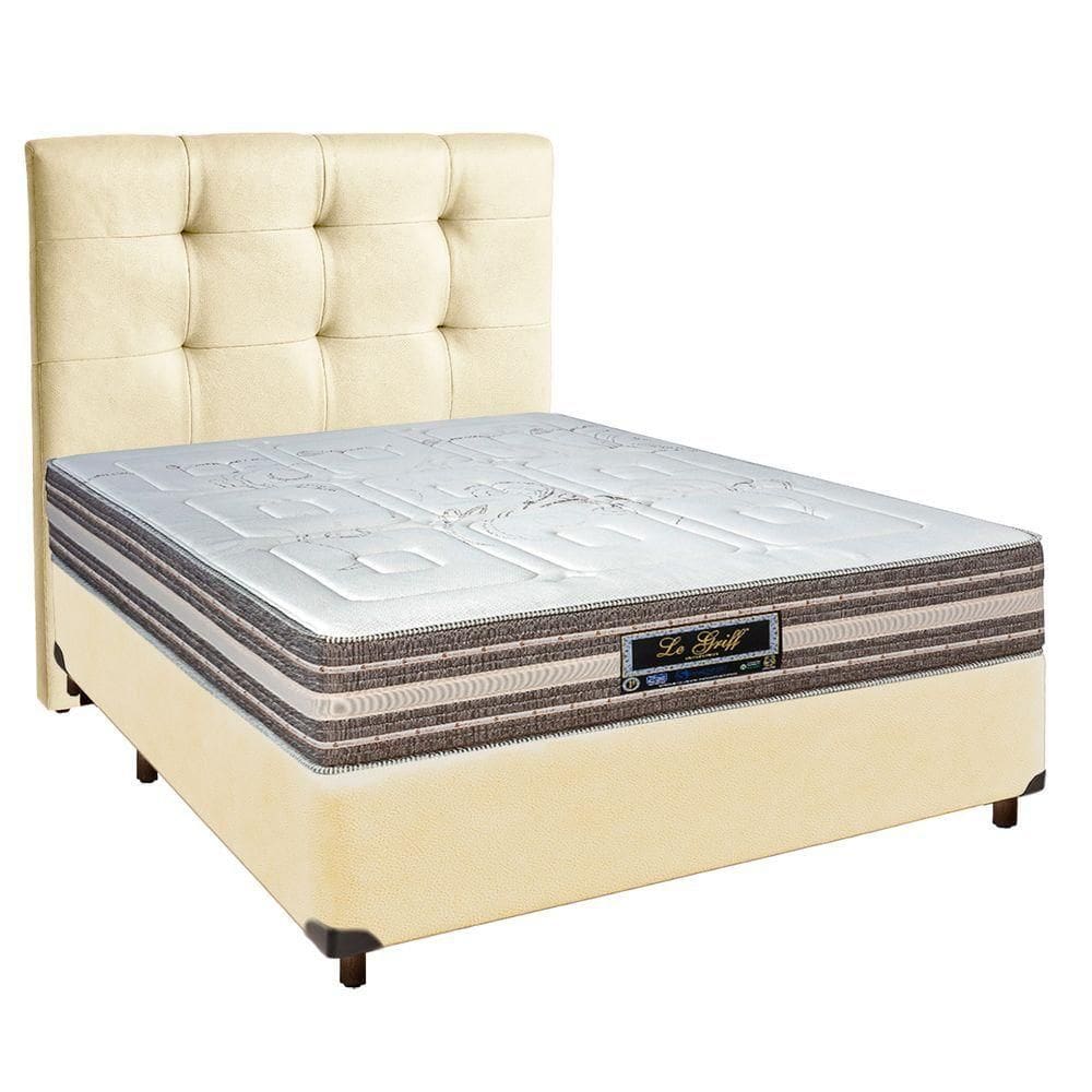Kit Cama Box + Cabeceira + Colchão Casal Molas Ensacadas - Legriff - Sankonfort