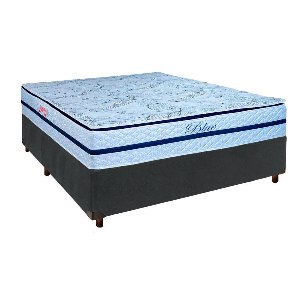 Cama Box + Colchão Casal Molas Ensacadas Blue Paropas
