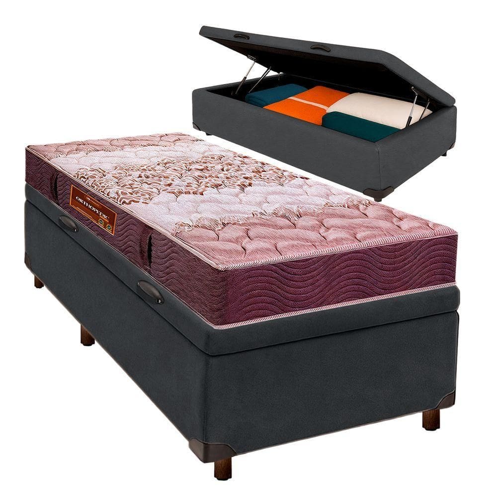 Colchão Solteiro D26 + Bau Blindado - Ortophedic Sankonfort