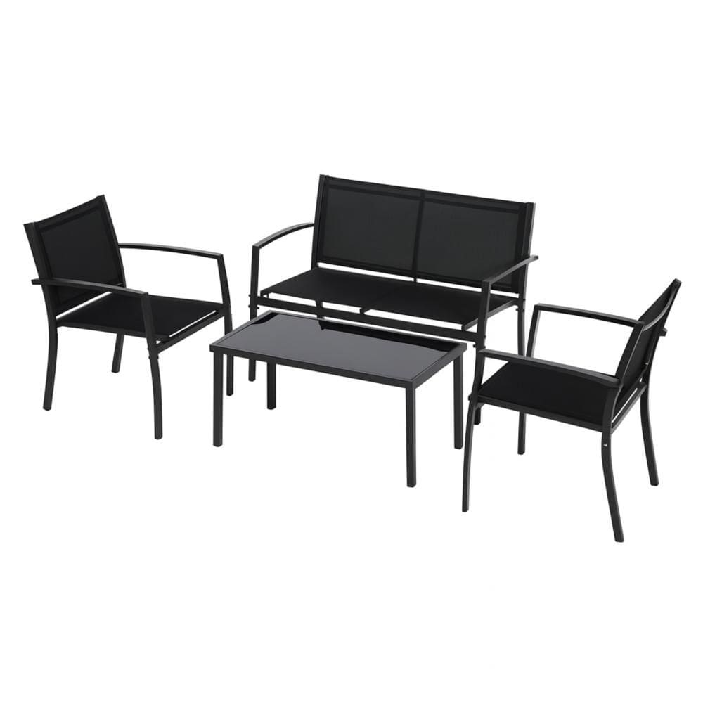 Jg Terraço Relax Área Externa 4pçs Preto