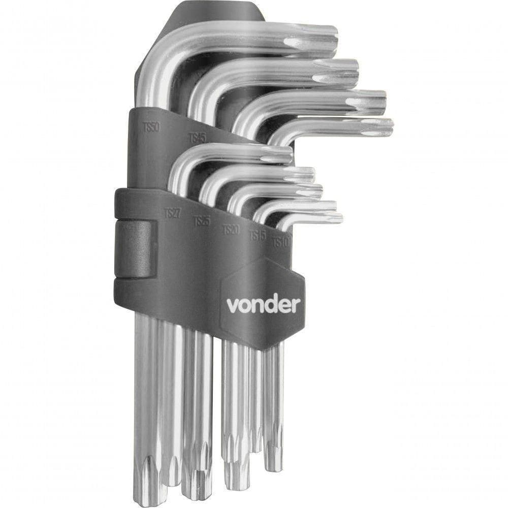 Jogo De Chaves Pentalobular Ts10 A Ts50 Com 9 Peças Vonder