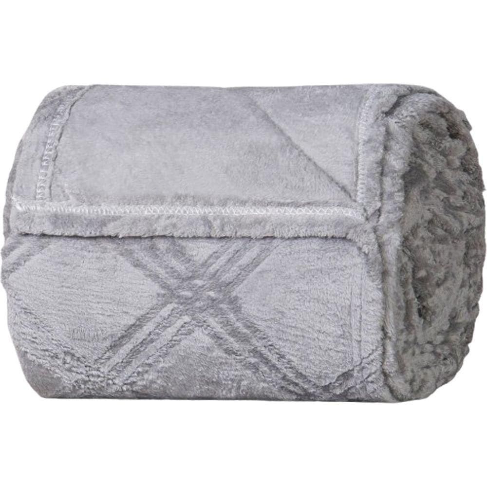 Manta Queen Brushed New Microfibra Flannel 100% Poliéster 220x230 Platina