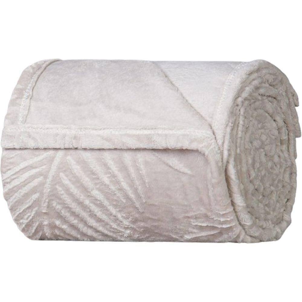 Manta Queen Brushed New Microfibra Flannel 100% Poliéster 220x230 Biscuit