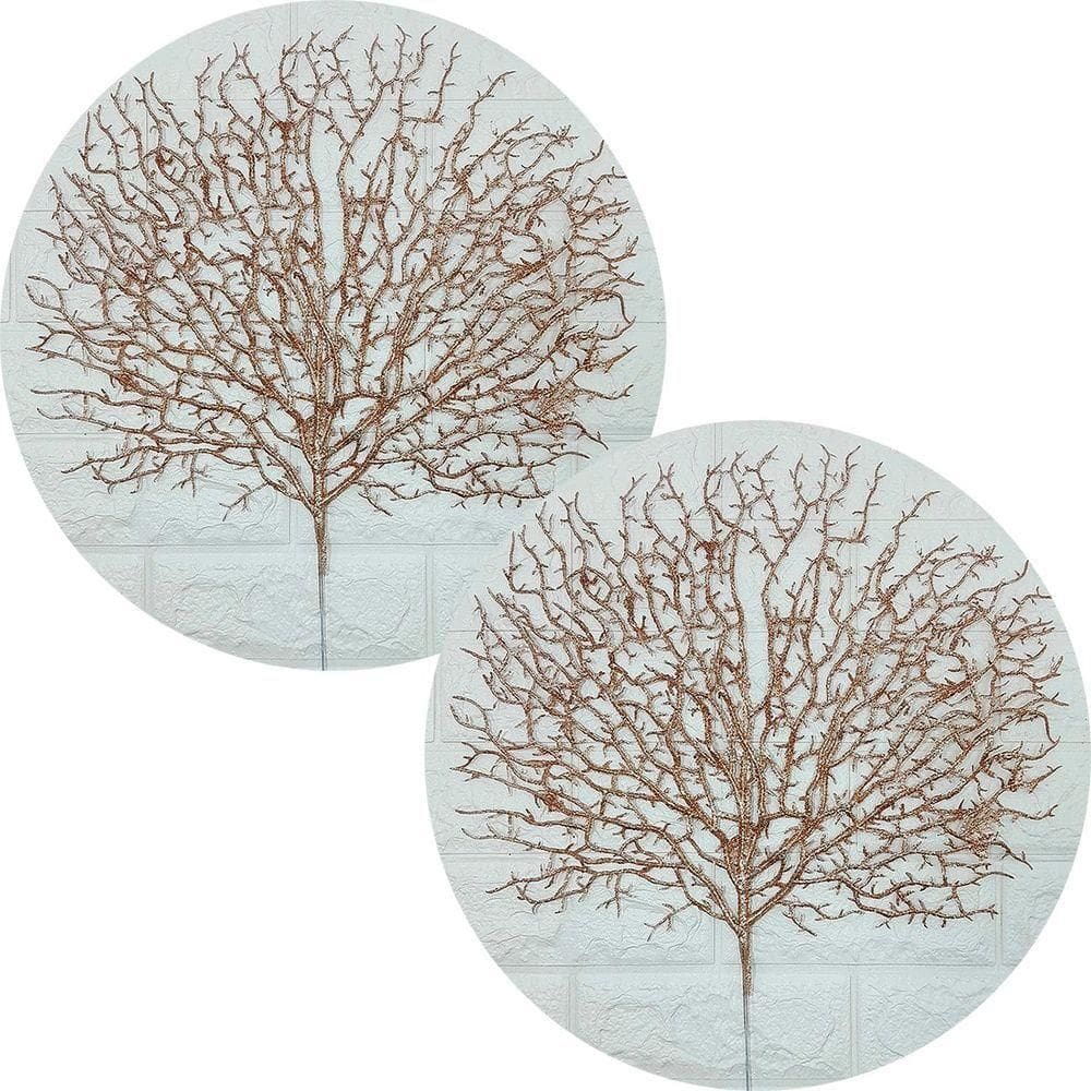 Flores Algas Coral Natal Gliter Rose Gold 40x50cm Kit 6pçs