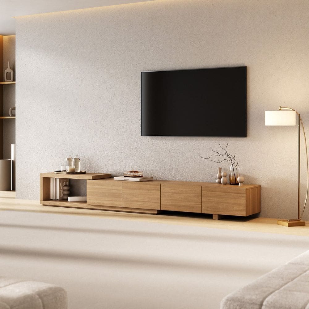 Rack para Tv até 75 Polegadas Extensível de 184cm a 244cm Aruá Cabecasa Madeiramadeira Jatoba