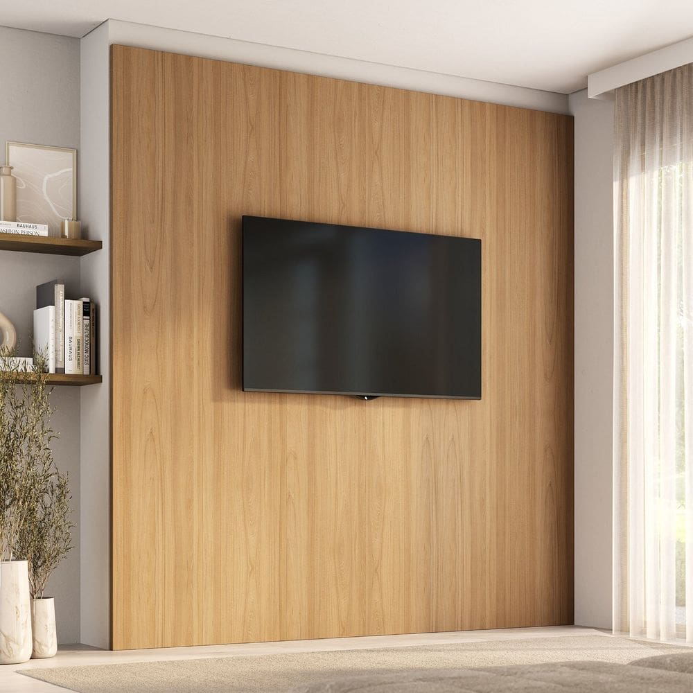Painel para Tv até 86 Polegadas 240x250cm Liso Aruá Cabecasa Madeiramadeira Jatoba