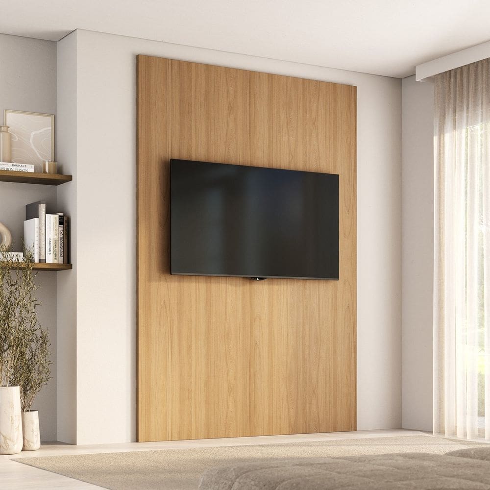 Painel para Tv até 65 Polegadas 160x230cm Liso Aruá Cabecasa Madeiramadeira Jatoba