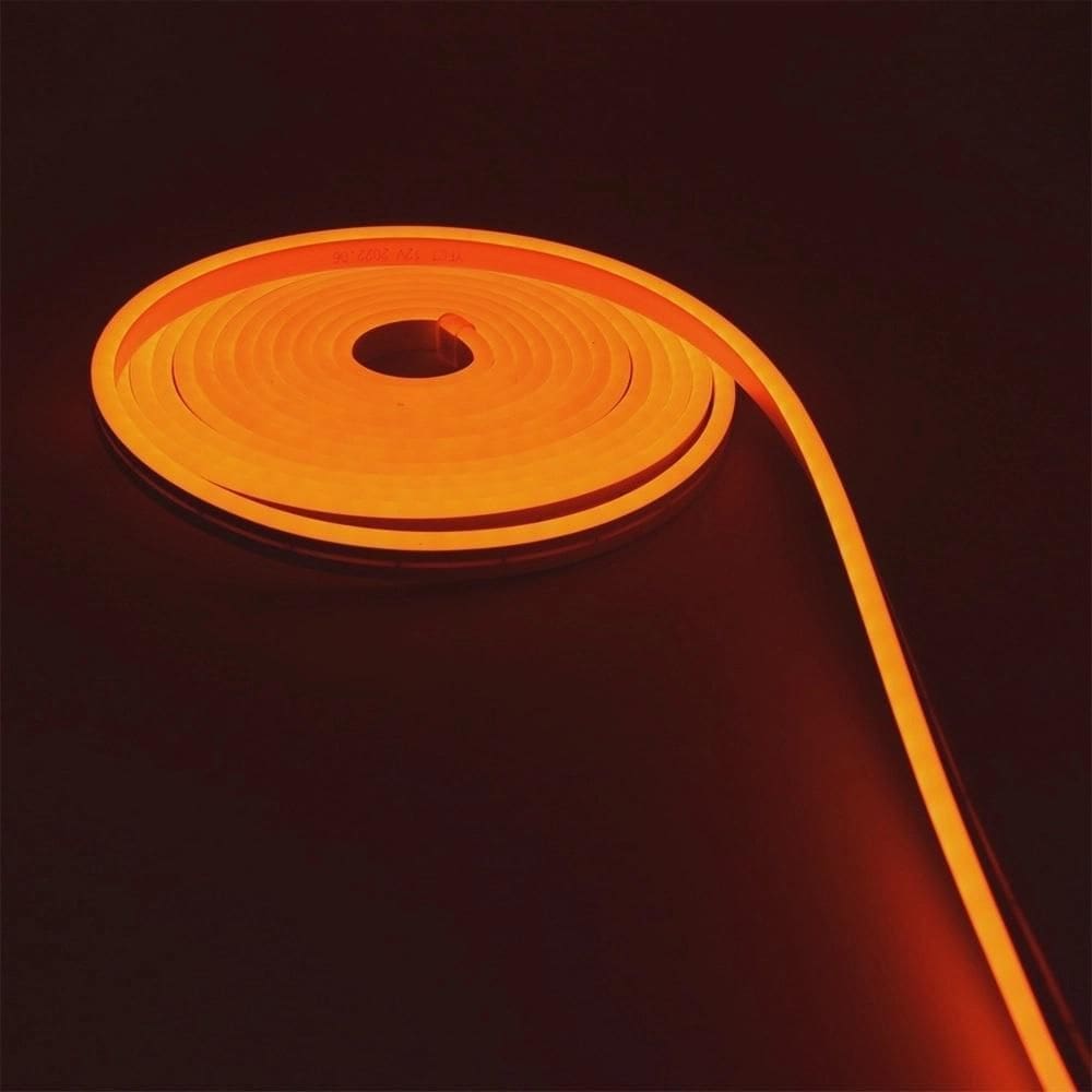 Fita Led Mangueira Neon 5 Mts Iluminação Silicone Flexível Corte 2.5 Cm - Laranja