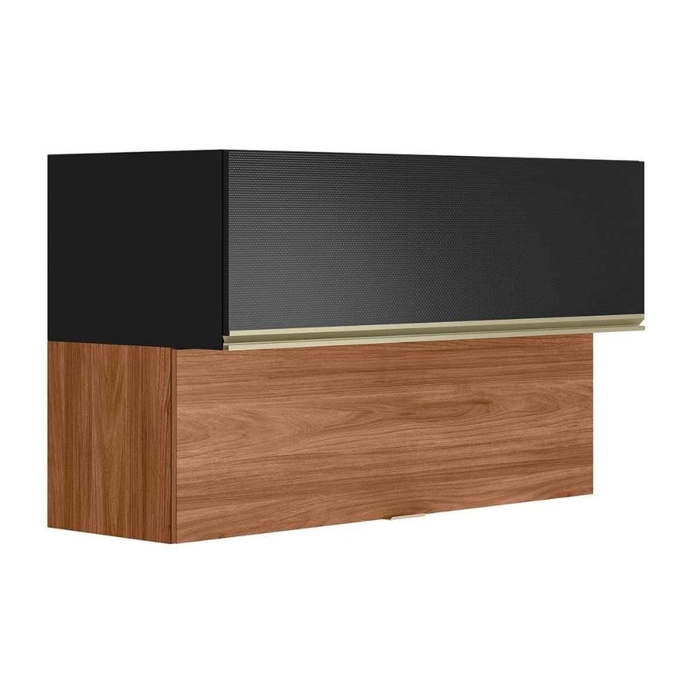 Armário Aéreo p/ Cozinha Proença c/ 2 Portas Basculante 120cm Nogueira/Carbono Prime TX - Demóbile