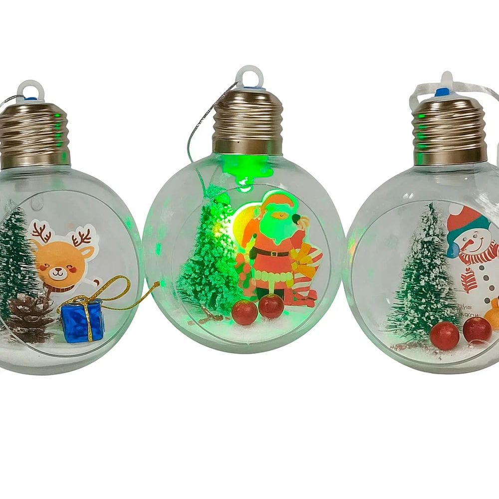 Enfeite Árvore De Natal Luminoso Pisca Pisca Bolinha 1un