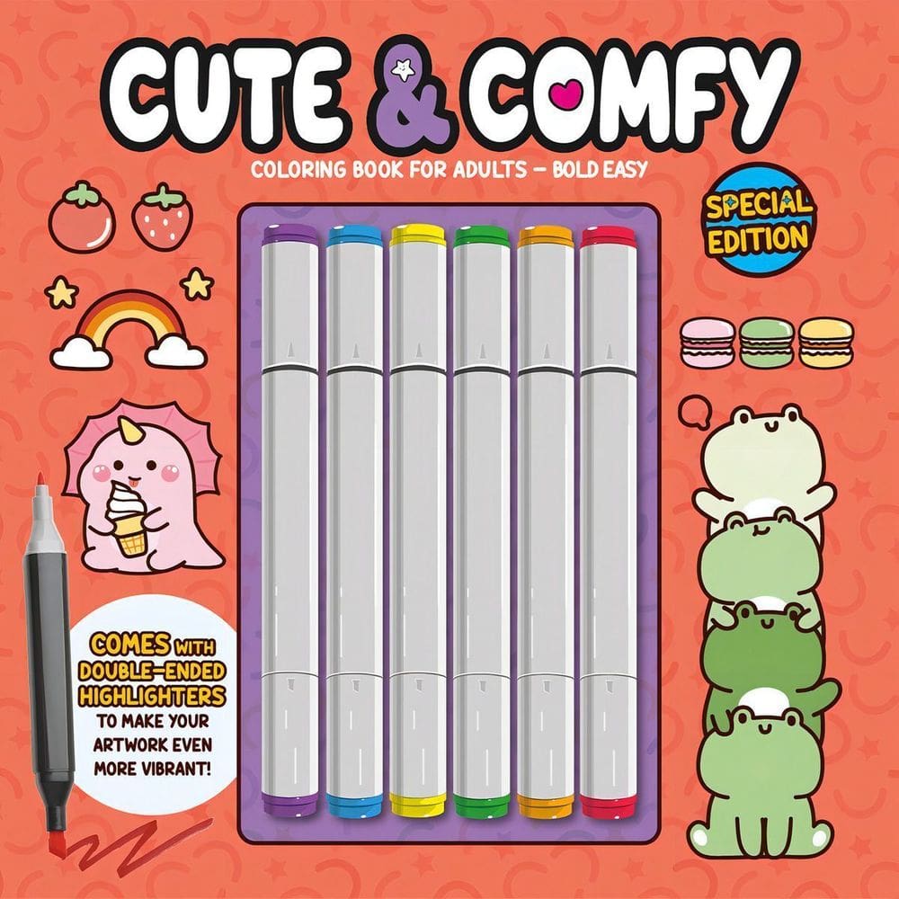 Cute & Comfy - Coloring Book For Adults - Bold Easy - Special Edition