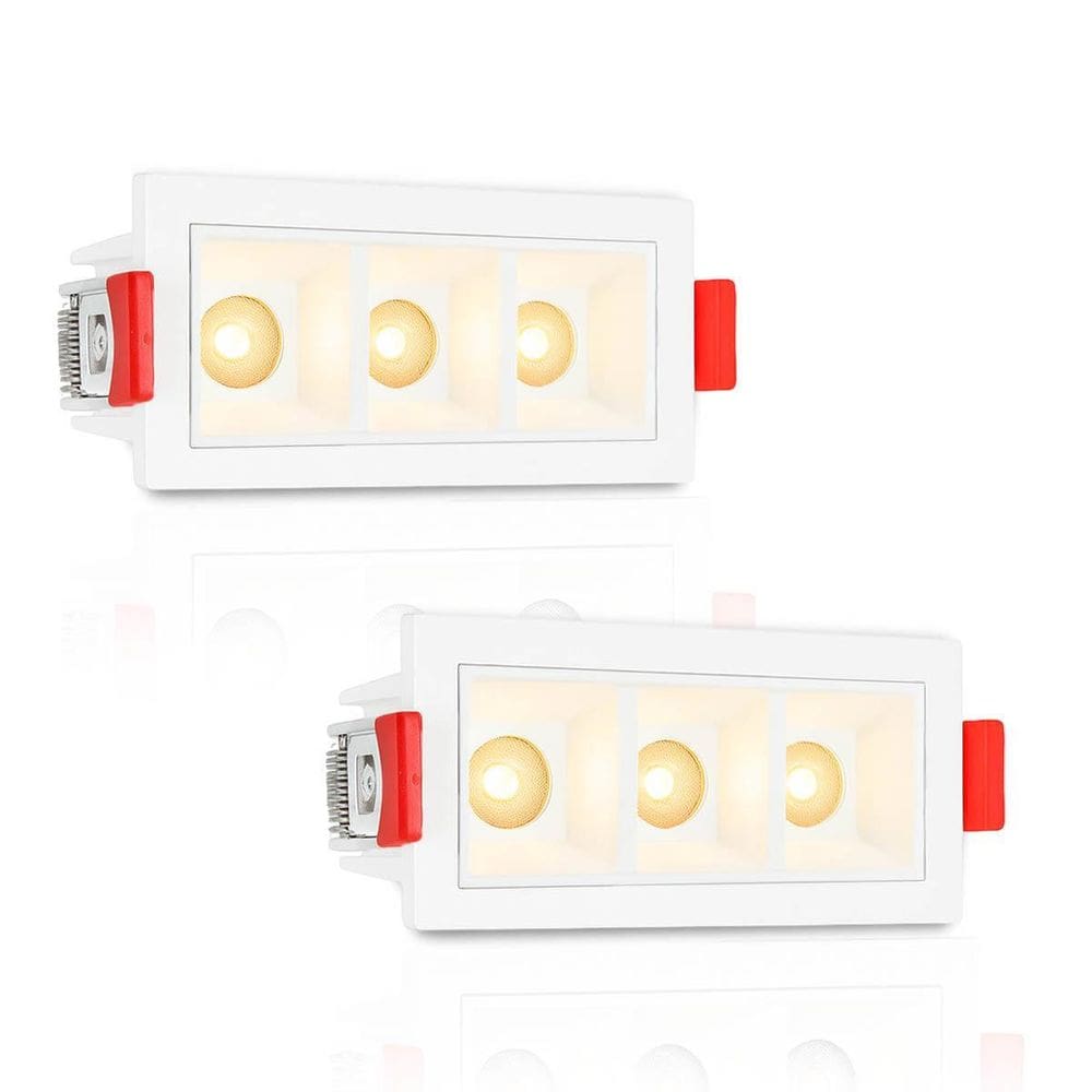2 Mini Spot Downlight Triplo Embutir Pontual Led Sala Bet90