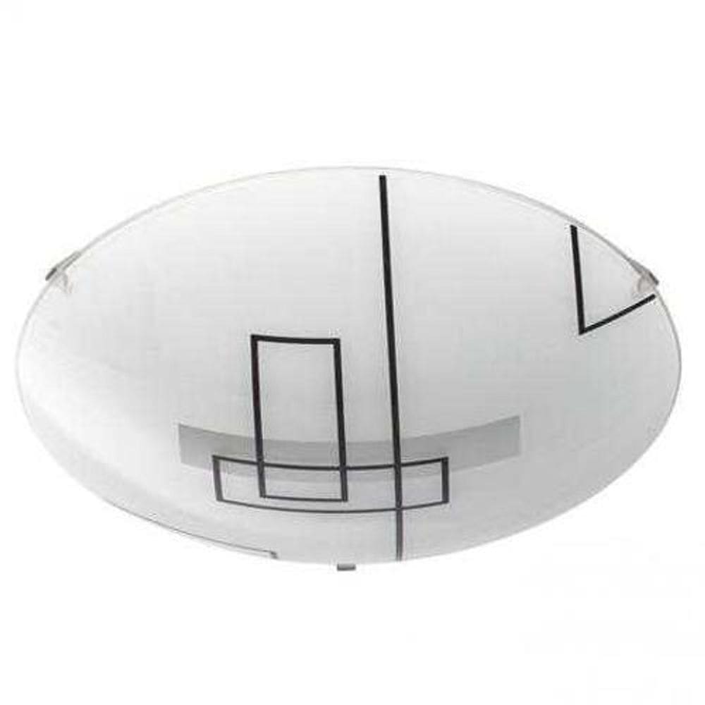 Plafon Classic Turmalina Negra Red.30Cm Vidro P/02 Lampadas
