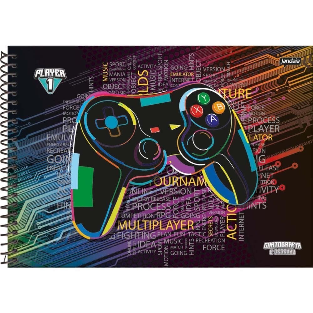 Caderno Desenho Univ Capa Dura Player 1 80Fls.