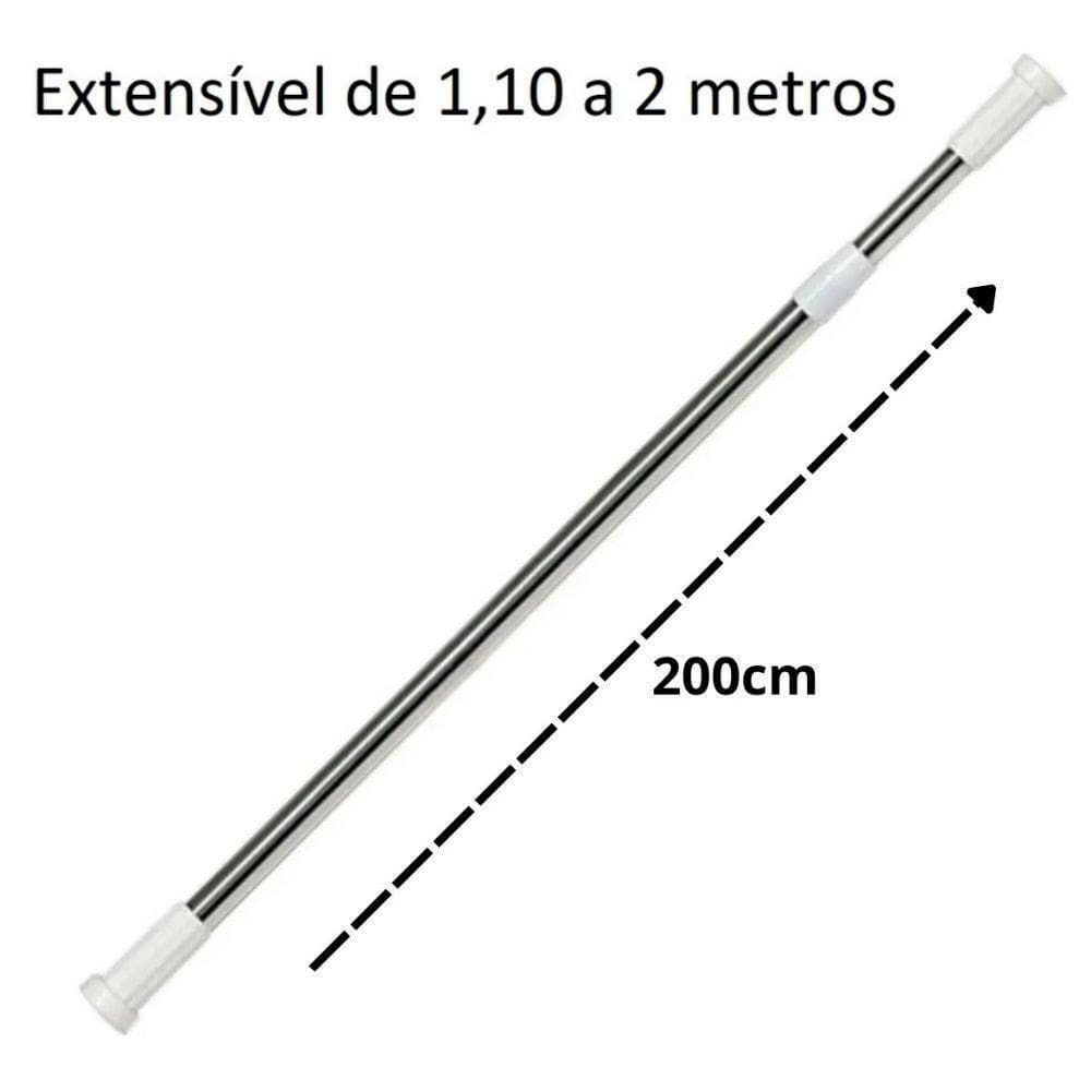 Porta Cortina Multiuso Box Varão Bastão Para Banheiro M