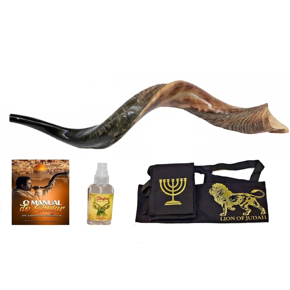 Shofar De Chifre Antilope + Capa + Livro - 86 A 90 Cm