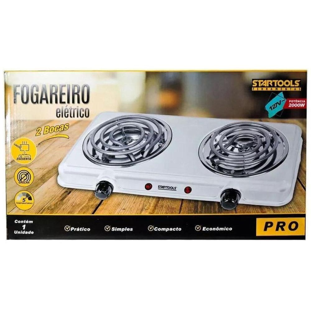Fogão Fogareiro Cooktop Elétrico 2000 Watts 127V 2 Bocas