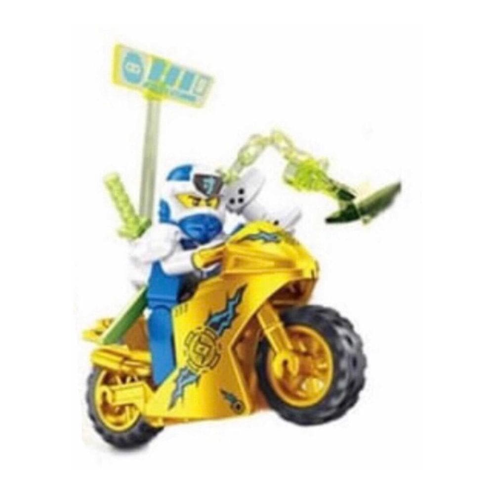 Boneco Blocos De Montar Jay Moto Dourada Ninja Ninjago