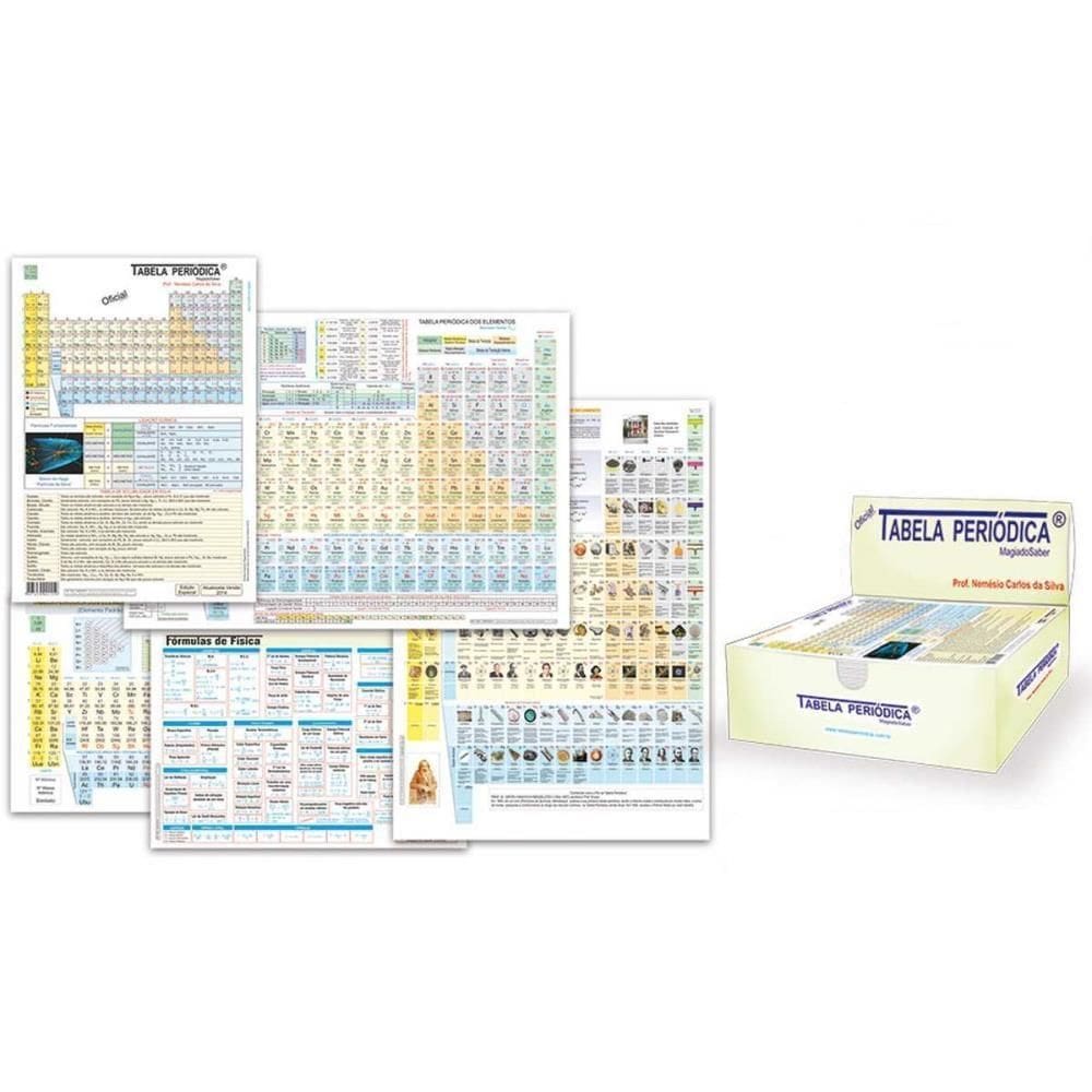 Tabela Periódica 5 Modelos+Fotos Dos Elementos Kit Com 15