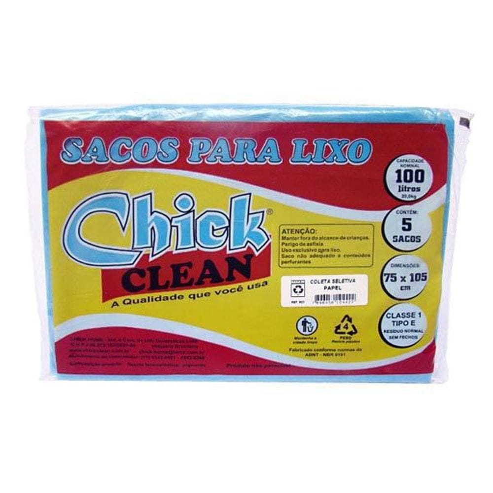 Saco Para Lixo 100L Pct Com 5