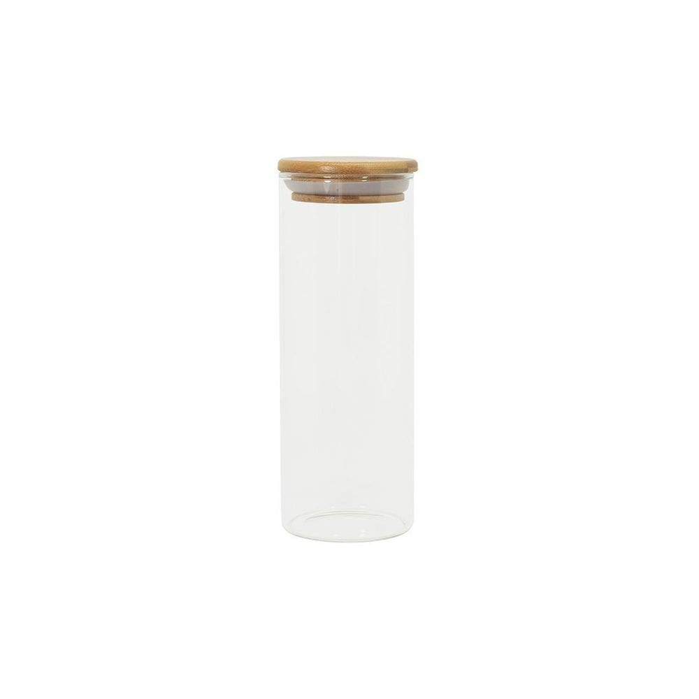 Pote De Vidro Com Tampa De Bambu 450Ml