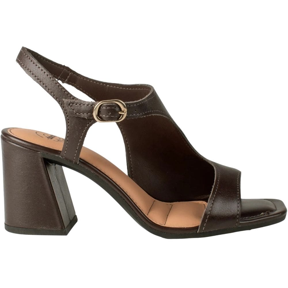 Sandália Feminina Casual Social Dia a Dia Passeio Trabalho em Couro Salto Grosso Conforto Dakota Y9991