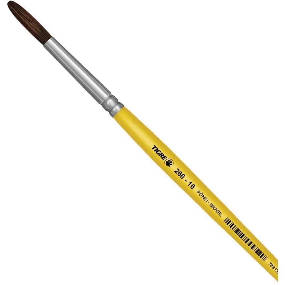 Pincel Escolar Redondo 266 N.16 Amarelo