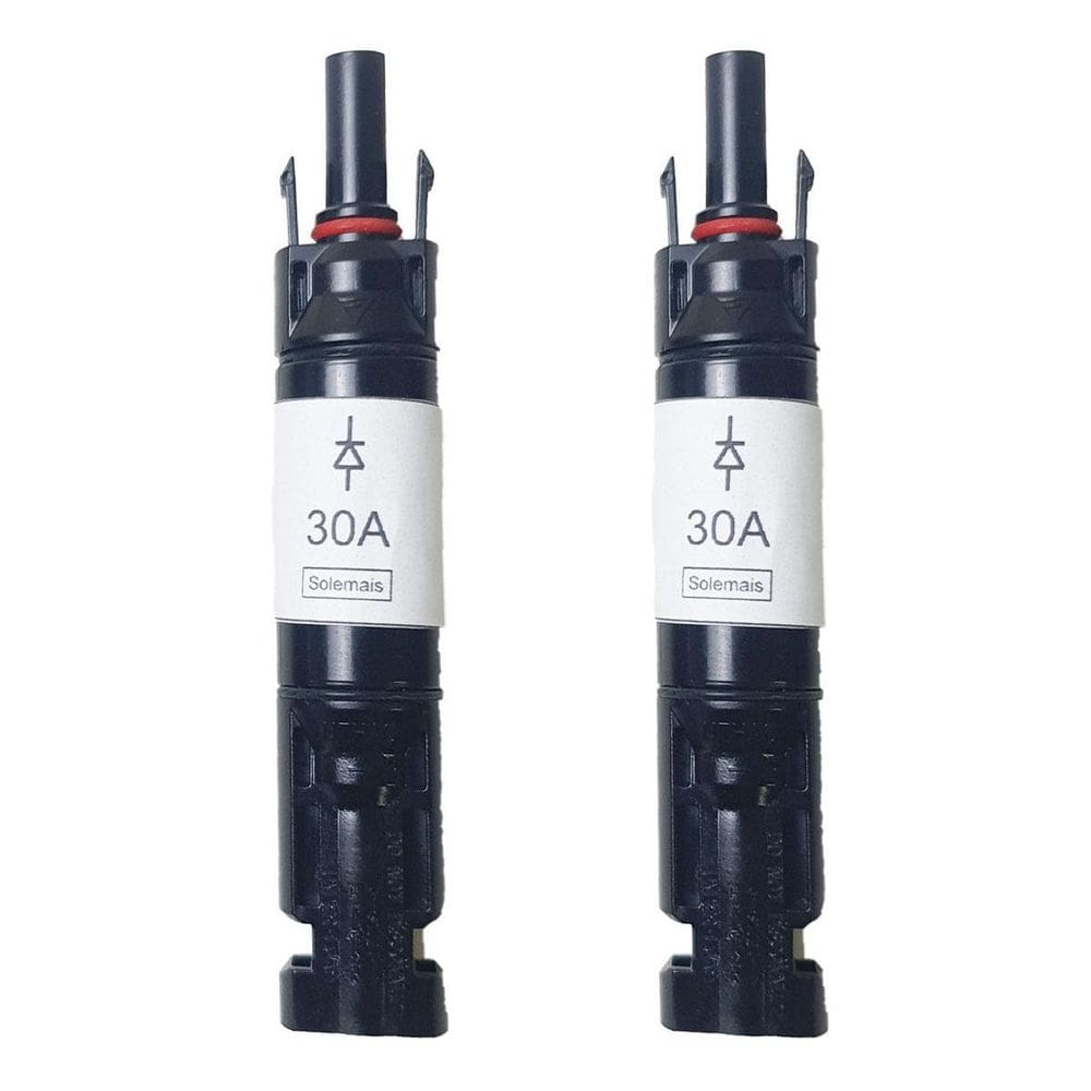 Kit 2 Conector Com Diodo 30A Mc4 Placa Energia Solar