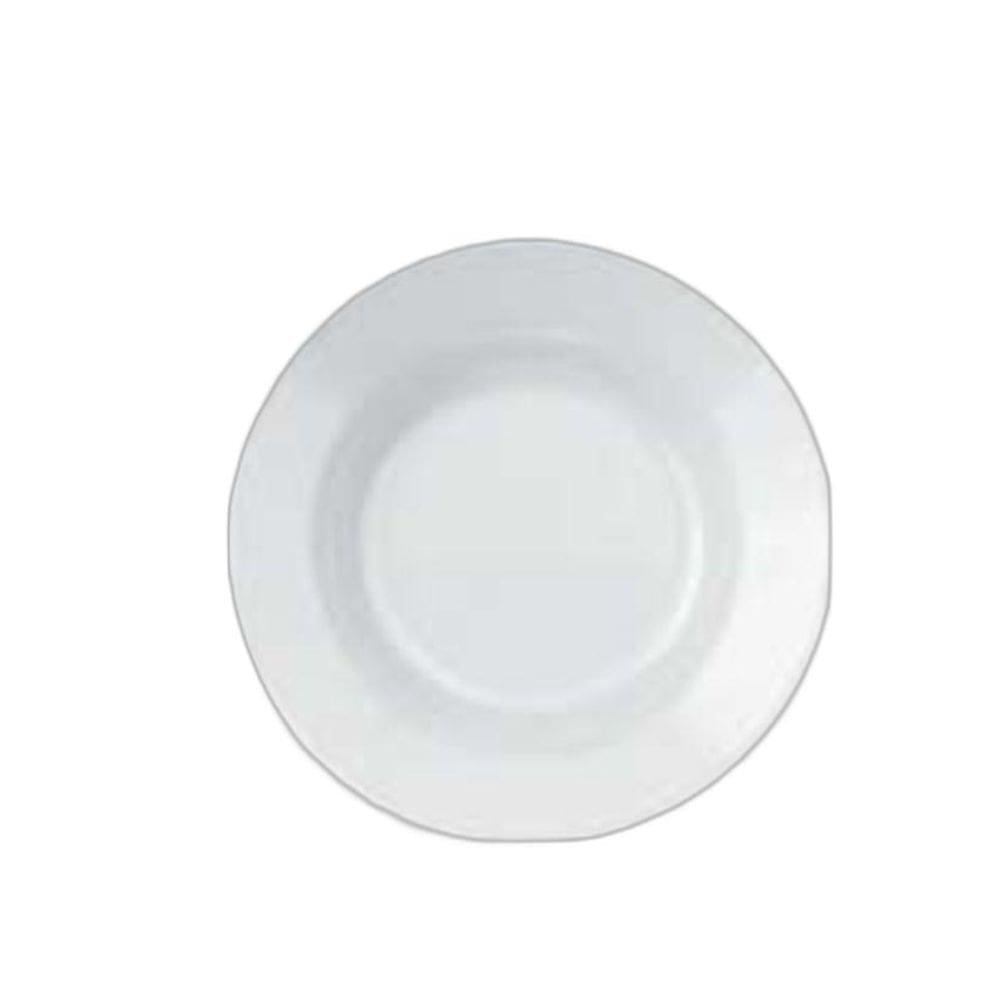 Jogo De Prato Menu 06 Pratos Fundos - 23Cm Cerâmica Branca