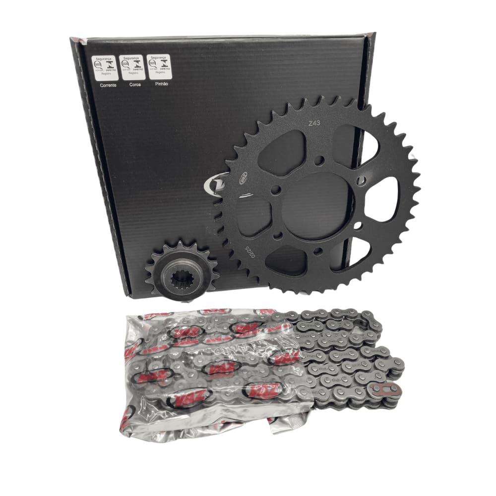 KIT RELACAO TRANSMISSAO COMPLETO XTREME BLACK COM RETENTOR V K02312X KAWASAKI Z750 2004 à 2014