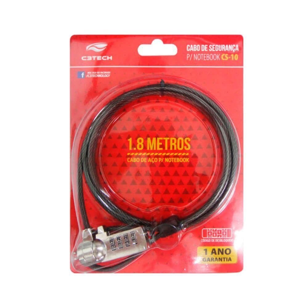 Trava De Segurança C3tech C/ Senha Cs-10 Prata