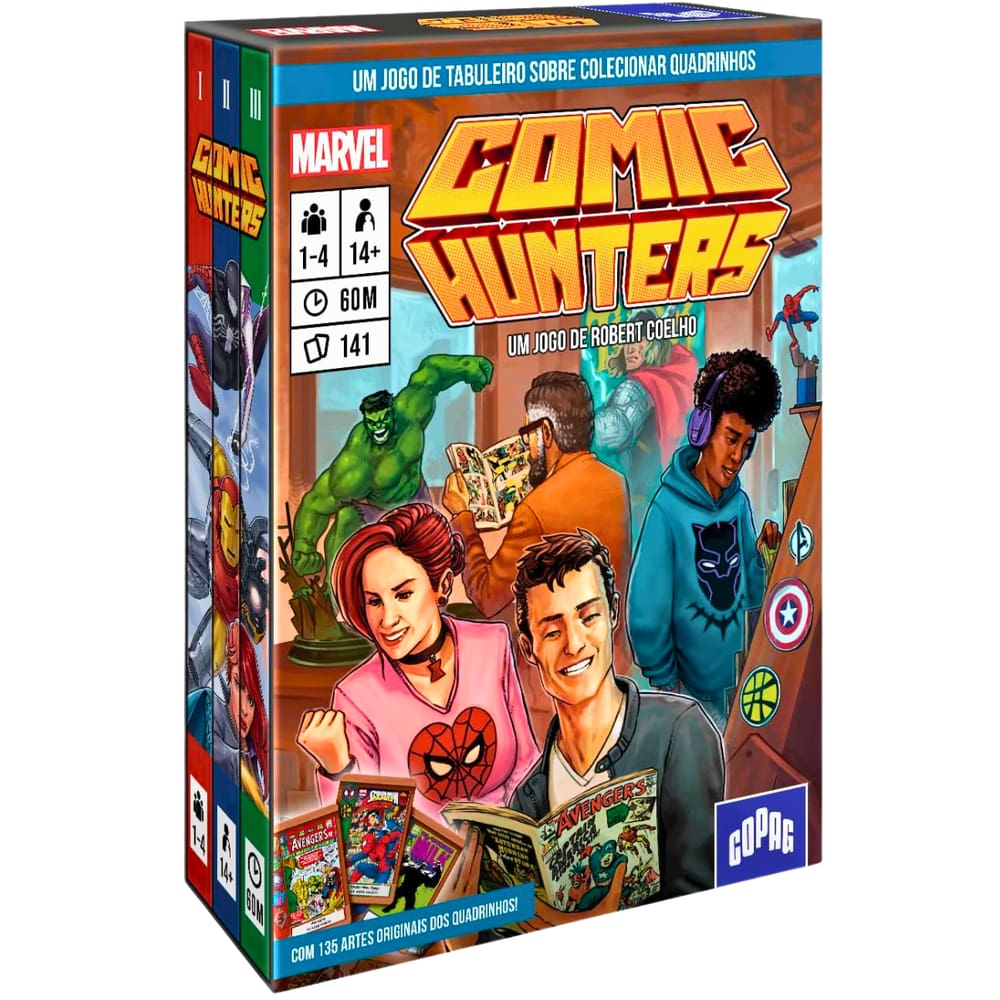 Jogo de Tabuleiro e Cartas Marvel Comic Hunters Copag