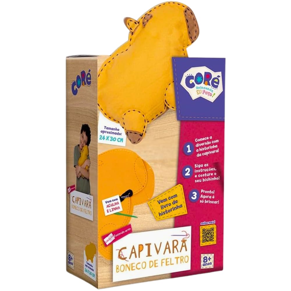 Coleção Fazendo Arte Capivara Boneco de Feltro Coré Toyster