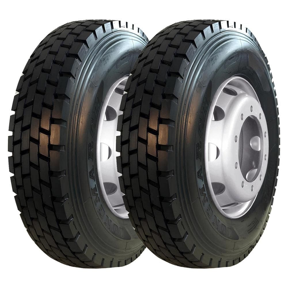 Pneu Longmarch D275 295/80 R22.5 Aro 22.5 152/149K Borrachudo Kit2